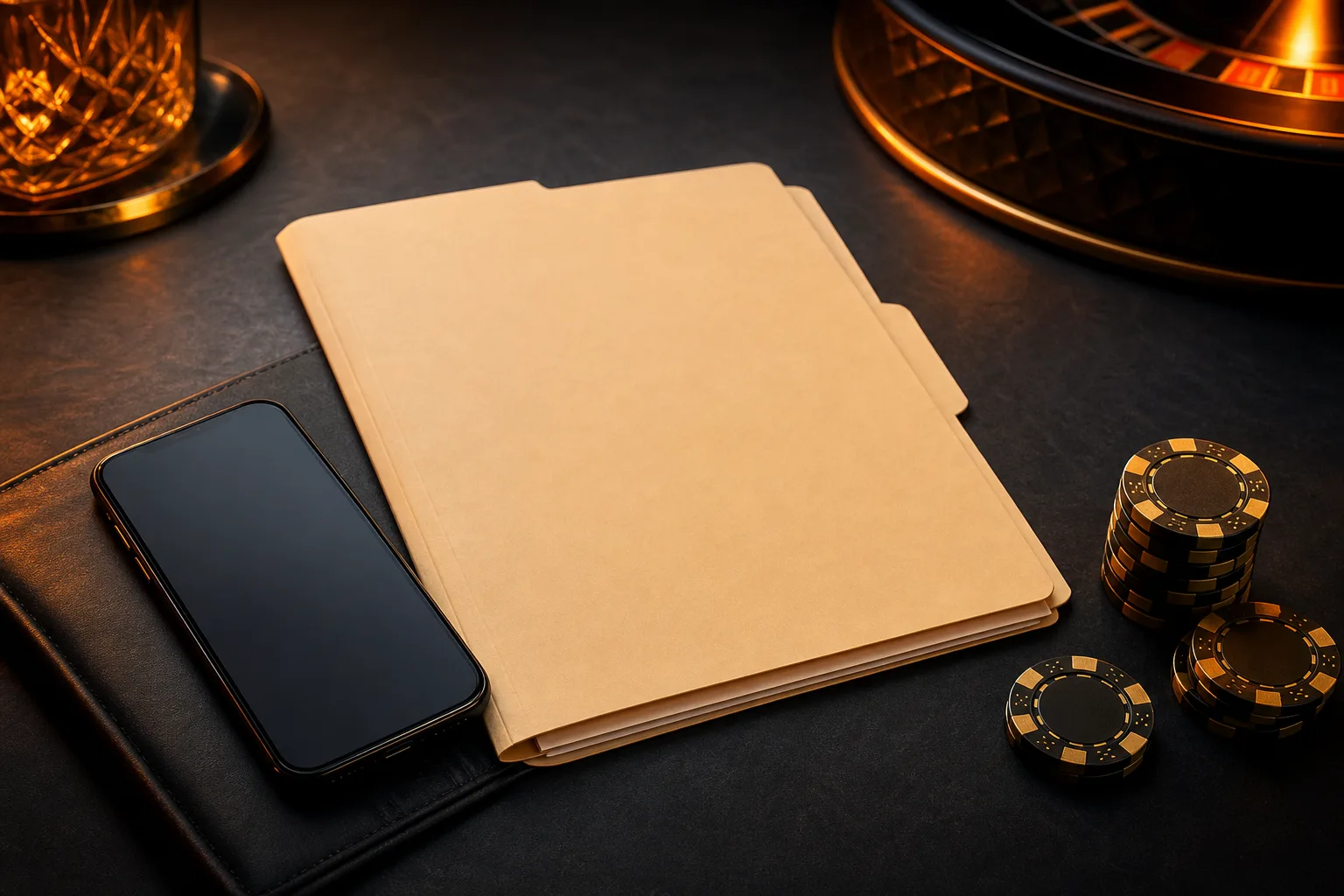 Blank documents and smartphone for withdrawal verification preparation